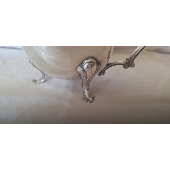 Vintage Silverplate Gravy Boat B.S.C.E.P N.S. 5433 Hallmarked Ornate Handle Feet - Picture 4 of 10